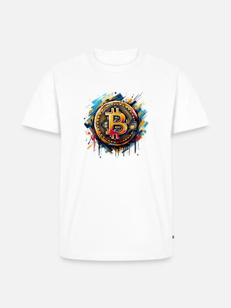 Bitcoin - Krypto Währung - Crypto - Männer Premium Bio T-Shirt - Weiß