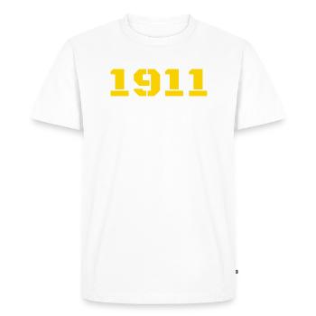 1911 Accessoires 1911 .45 ACP Sport Shooting IPSC - T-shirt Premium bio Homme - blanc - Devant - Nico (187cm)