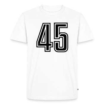 45 - Men's Premium Organic T-Shirt - white - Front - Nico (187cm)