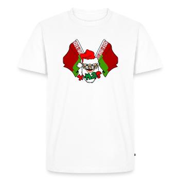 Père Noël drapeau Biélorussie texte bannière noël - T-shirt Premium bio Homme - blanc - Devant - Nico (187cm)