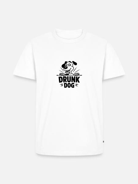 drunk dog - Männer Premium Bio T-Shirt - Weiß