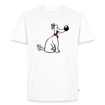 Chien Gros Nez Remuant Mignon Heureux - T-shirt Premium bio Homme - blanc - Devant - Nico (187cm)