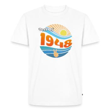 Vintage Vibes 1948 – Classic 77th Birthday Style - Men's Premium Organic T-Shirt - white - Front - Nico (187cm)