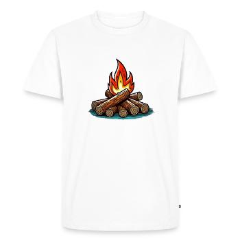 feu de camp - T-shirt Premium bio Homme - blanc - Devant - Nico (187cm)