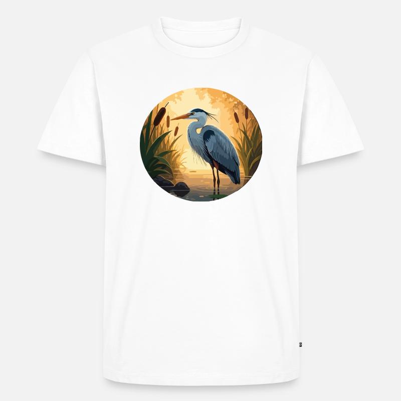 Blauer Reiher von Backlight - Männer Premium Bio T-Shirt - Weiß