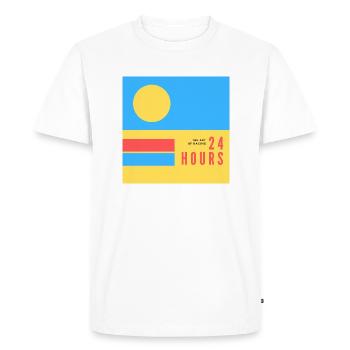 Design rétro 1 L’art de courir aux 24 Heures - T-shirt Premium bio Homme - blanc - Devant - Nico (187cm)