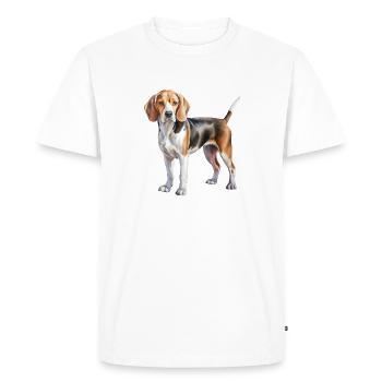 Chien Beagle - Animaux Chasse - T-shirt Premium bio Homme - blanc - Devant - Nico (187cm)