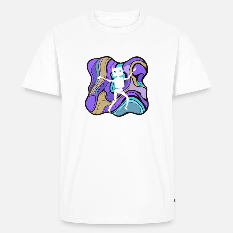 Roboter Tech Cyborg - Männer Premium Bio T-Shirt - Weiß