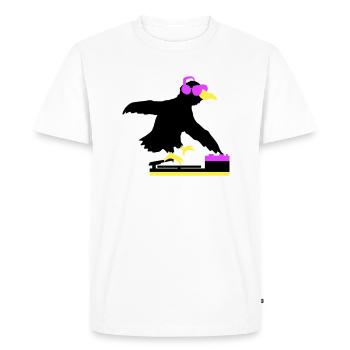 Raven DJ Club Musique Écoute Lunettes de soleil Casque - T-shirt Premium bio Homme - blanc - Devant - Nico (187cm)