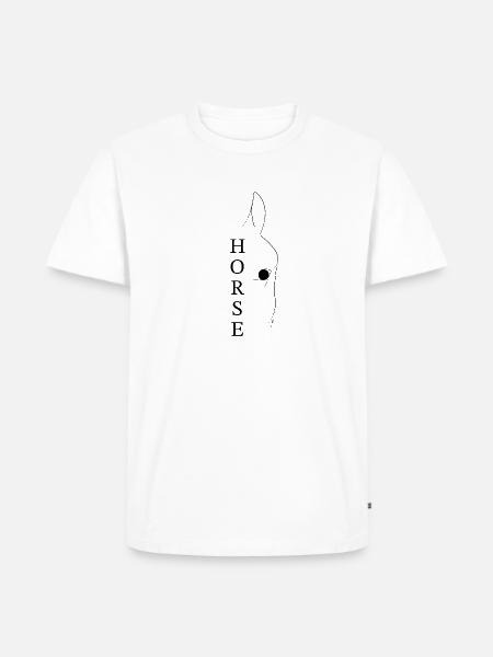 HORSE mit Pferdekopf - Männer Premium Bio T-Shirt - Weiß
