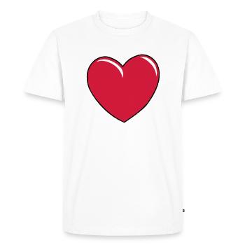Cartoon Heart - Men's Premium Organic T-Shirt - white - Front - Nico (187cm)