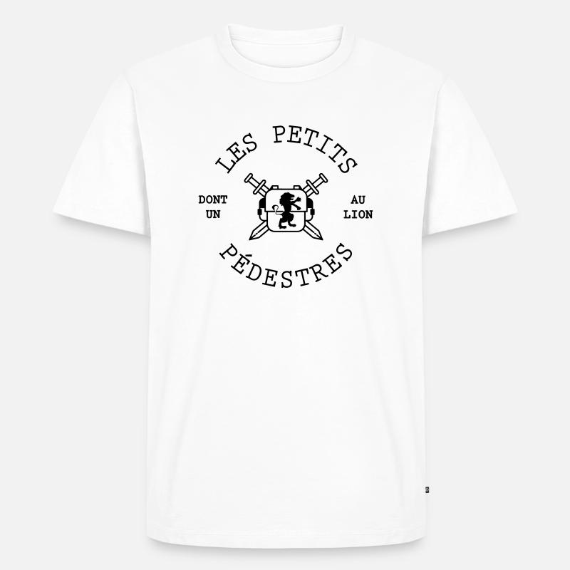 petits pedestres 2 gras - T-shirt Premium bio Homme - blanc