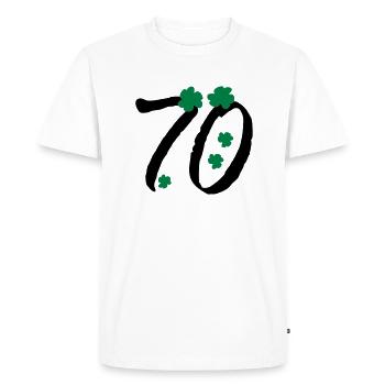 Shamrock number 70 - Men's Premium Organic T-Shirt - white - Front - Nico (187cm)