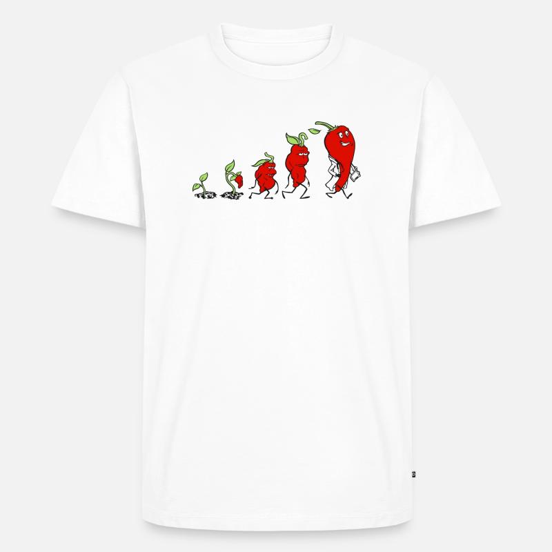 Chili Evolution - Männer Premium Bio T-Shirt - Weiß