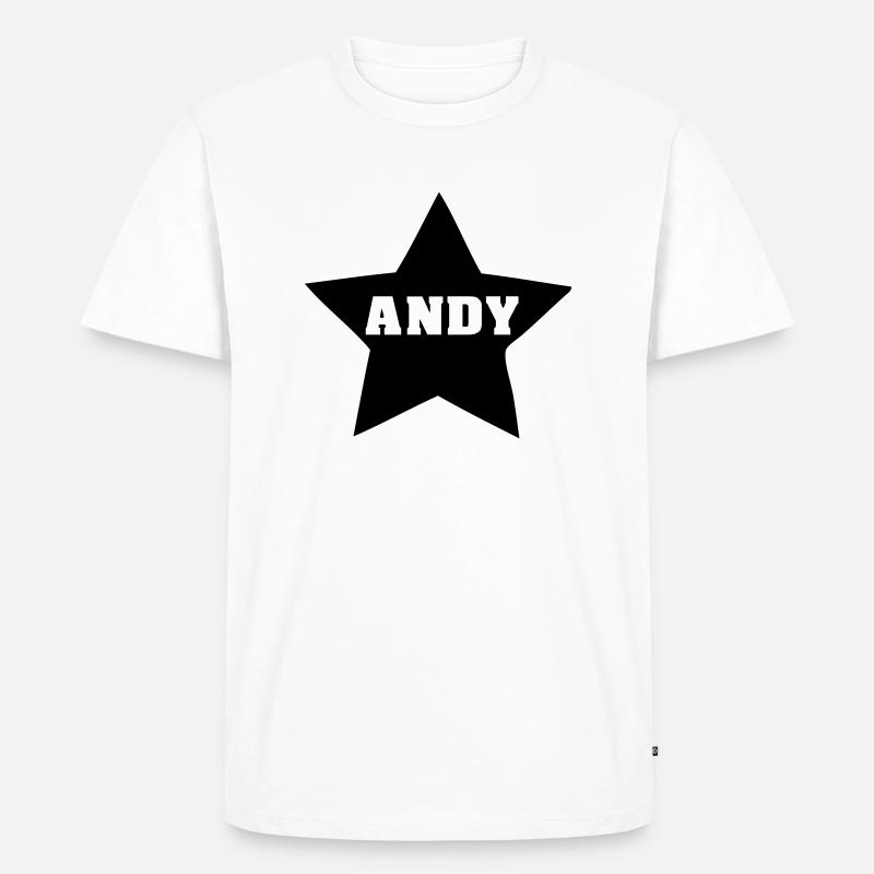 andy - Männer Premium Bio T-Shirt - Weiß