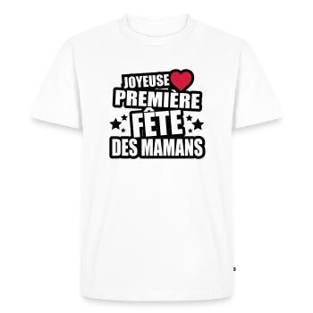 joyeuse première fête des mamans - T-shirt Premium bio Homme - blanc - Devant - Nico (187cm)