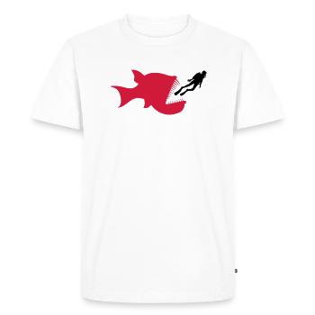 monstre plongeur poissons de haute mer dangereux dents h - T-shirt Premium bio Homme - blanc - Devant - Nico (187cm)