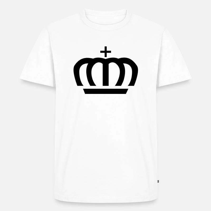 Crown - Männer Premium Bio T-Shirt - Weiß