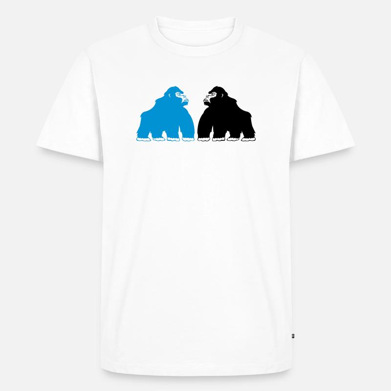 gorillas_02 - Männer Premium Bio T-Shirt - Weiß