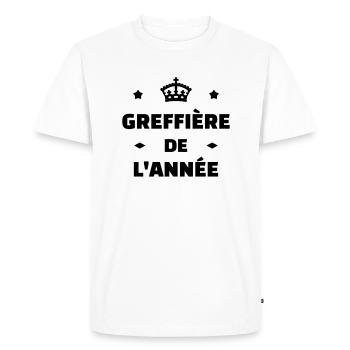 greffier / greffe / tribunal / justice / juge - T-shirt Premium bio Homme - blanc - Devant - Nico (187cm)