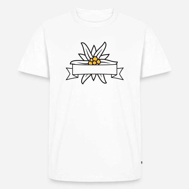 Text Banner Edelweiss - Männer Premium Bio T-Shirt - Weiß