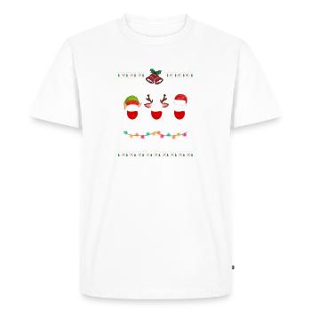 Ugly Christmas Wine Beer Merry Drunk at Christmas - Men's Premium Organic T-Shirt - white - Front - Nico (187cm)