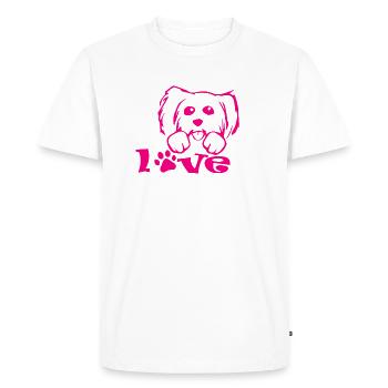 Chien chien - T-shirt Premium bio Homme - blanc - Devant - Nico (187cm)