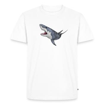White shark on the hunt - Men's Premium Organic T-Shirt - white - Front - Nico (187cm)