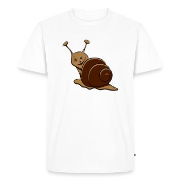 Escargot drôle clin d’oeil - T-shirt Premium bio Homme - blanc - Devant - Nico (187cm)