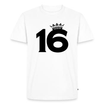 16 couronnes - T-shirt Premium bio Homme - blanc - Devant - Nico (187cm)