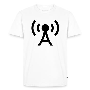 Radio Tower Antenna Radio Signal Wireless Icon Icon - Men's Premium Organic T-Shirt - white - Front - Nico (187cm)