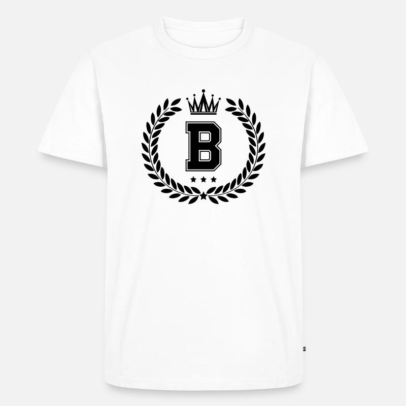 wappen B - Männer Premium Bio T-Shirt - Weiß