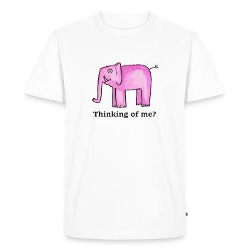 Vous pensez à moi? - T-shirt Premium bio Homme - blanc - Devant - Nico (187cm)