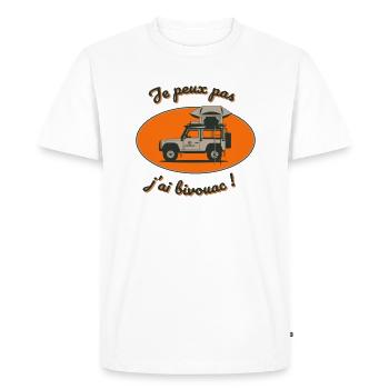 je peux pas j'ai bivouac - T-shirt Premium bio Homme - blanc - Devant - Nico (187cm)