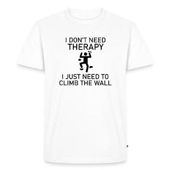 Bouldering Climbing Climbing - Men's Premium Organic T-Shirt - white - Front - Nico (187cm)