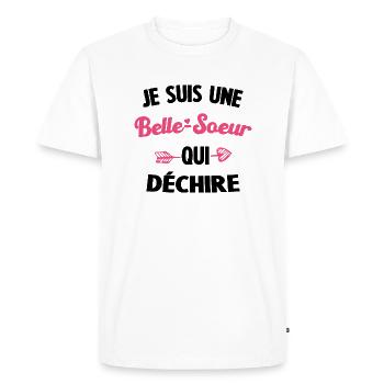 BELLE SŒUR QUI DÉCHIRE - T-shirt Premium bio Homme - blanc - Devant - Nico (187cm)