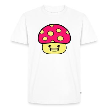 Mushroom Comic - Men's Premium Organic T-Shirt - white - Front - Nico (187cm)
