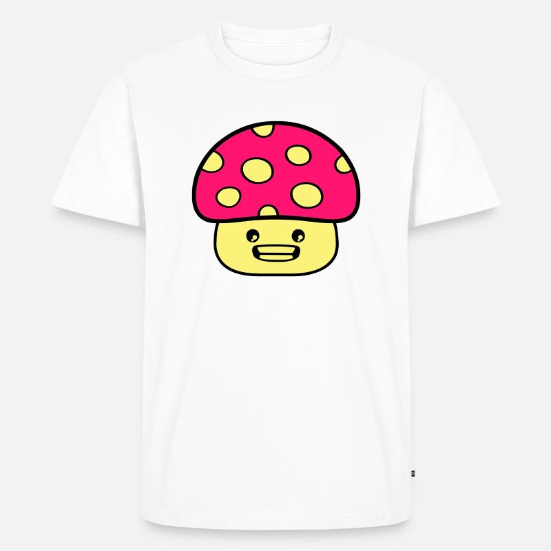 Pilz Comic - Männer Premium Bio T-Shirt - Weiß