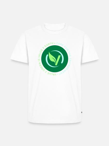 LABEL VALUE2GREEN - Men's Premium Organic T-Shirt - white