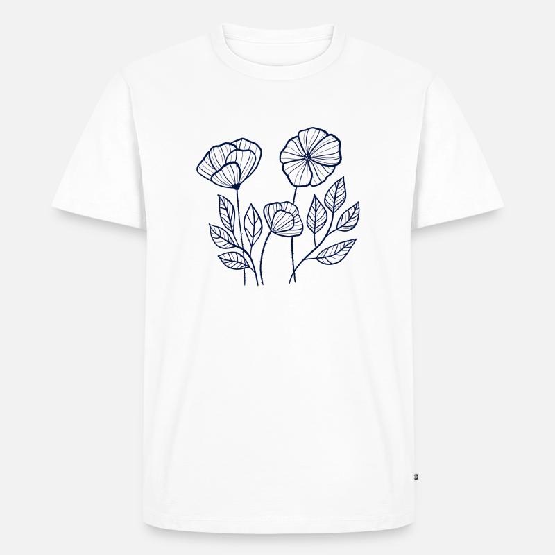 Blaue Mohnblumen - Männer Premium Bio T-Shirt - Weiß
