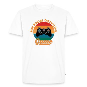Game for social distance - Men's Premium Organic T-Shirt - white - Front - Nico (187cm)