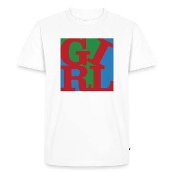 Girl WordPlay original art 5 - Men's Premium Organic T-Shirt - white - Front - Nico (187cm)