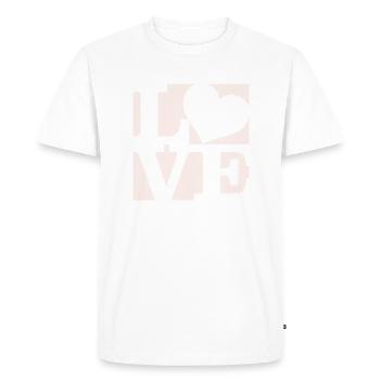 Love WordPlay original art 1 - Men's Premium Organic T-Shirt - white - Front - Nico (187cm)