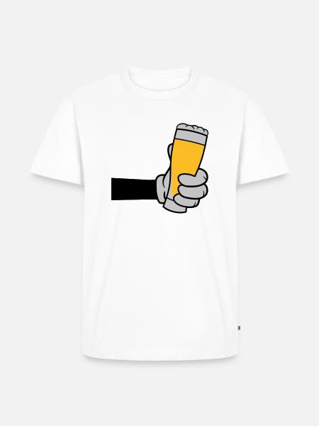 Toast beer glass Comic Hand - Men's Premium Organic T-Shirt - white