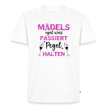 Les filles, peu importe ce qui se passe, gardent le niveau - fête, JGA - T-shirt Premium bio Homme - blanc - Devant - Nico (187cm)