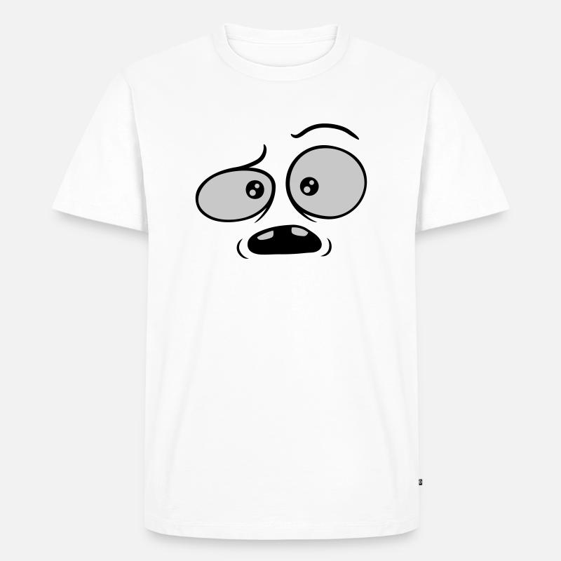 Skeptisches verwirrtes Comic Gesicht - Männer Premium Bio T-Shirt - Weiß