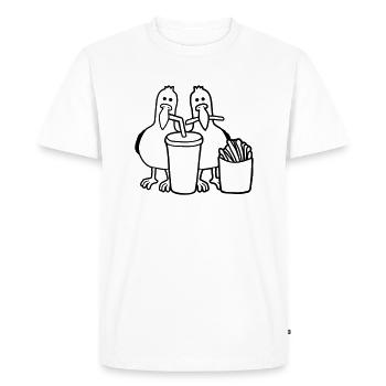 Mouettes de restauration rapide volées - T-shirt Premium bio Homme - blanc - Devant - Nico (187cm)