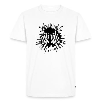 Horreur Stinky Finger Splash of Color Doigt d’honneur - T-shirt Premium bio Homme - blanc - Devant - Nico (187cm)