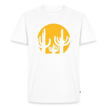 Round Silhouette Cactus Sun - Men's Premium Organic T-Shirt - white - Front - Nico (187cm)