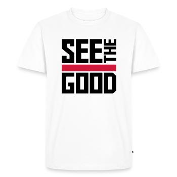 voir la bonne citation - T-shirt Premium bio Homme - blanc - Devant - Nico (187cm)